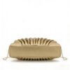 Gold Pleated Clutch Bag with Chain Strap