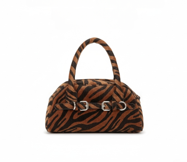 Faux Fur Zebra Print Mini Handbag