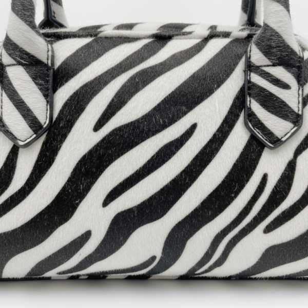 Faux Fur Zebra Print Mini Handbag