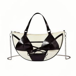 Black & White Bikini Design Crescent Shoulder Bag