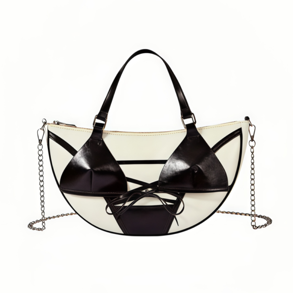 Black & White Bikini Design Crescent Shoulder Bag