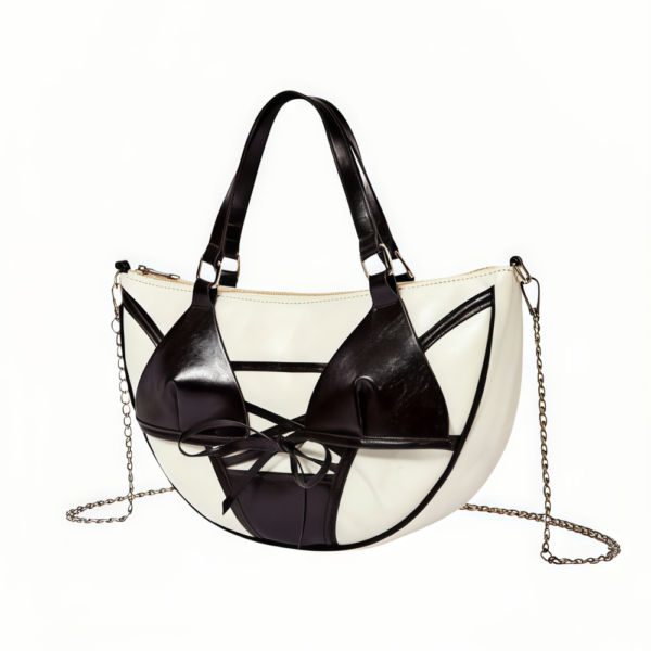 Black & White Bikini Design Crescent Shoulder Bag