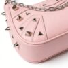 Pink Spiked Hobo Shoulder Bag