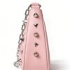 Pink Spiked Hobo Shoulder Bag