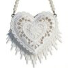 Romantic Fringe Heart Pearl Mini Bag
