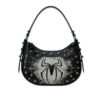 Spider Studded Hobo Shoulder Bag