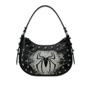 Spider Studded Hobo Shoulder Bag