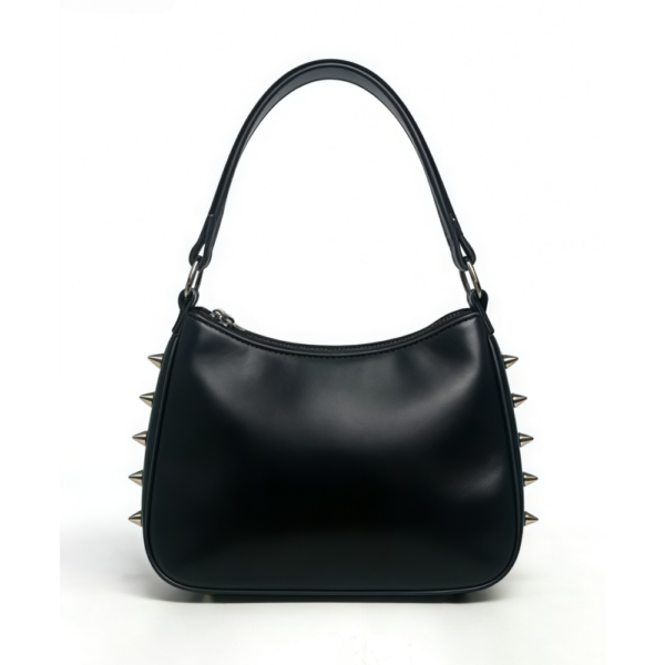 Spider Print Studded Hobo Shoulder Bag
