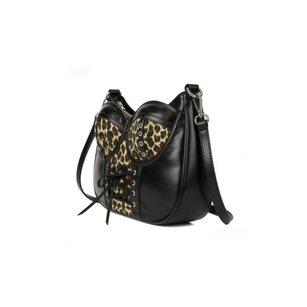 Leopard Corset-Style Crossbody Bag