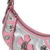 Y2K Pink & Silver Cross Hobo Shoulder Bag