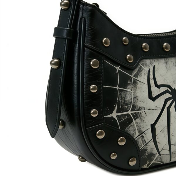 Spider Studded Hobo Shoulder Bag