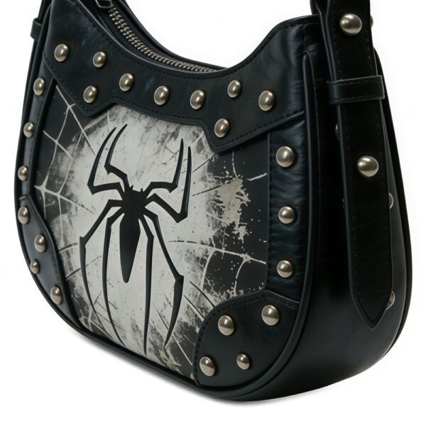 Spider Studded Hobo Shoulder Bag