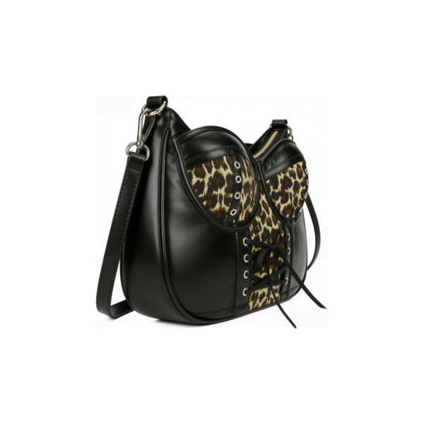 Leopard Corset-Style Crossbody Bag