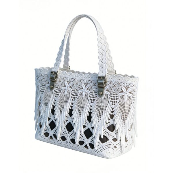 Bohemian White Lace Tote Bag