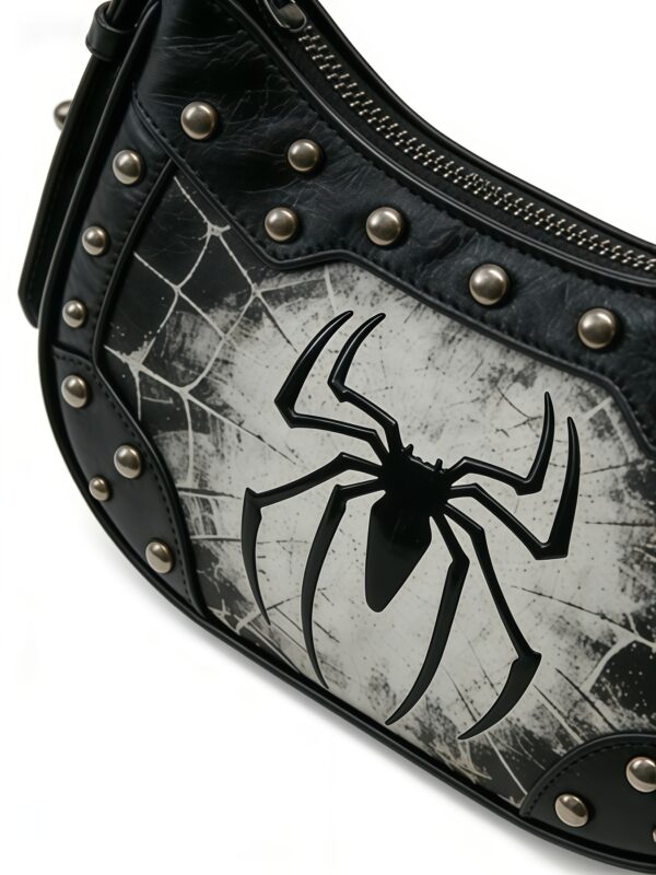 Spider Studded Hobo Shoulder Bag