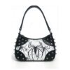 Spider Print Studded Hobo Shoulder Bag