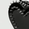 Spiked Black Patent Heart Convertible Backpack