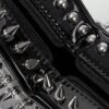 Spiked Black Patent Heart Convertible Backpack