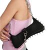 Spiked Chain Baguette Shoulder Bag