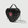 Occult Eye & Dagger Studded Heart Crossbody Bag