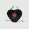 Occult Eye & Dagger Studded Heart Crossbody Bag