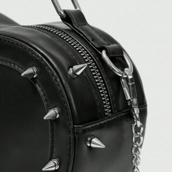 Occult Eye & Dagger Studded Heart Crossbody Bag