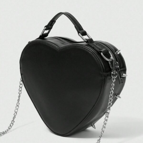 Occult Eye & Dagger Studded Heart Crossbody Bag