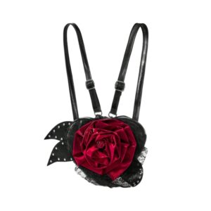 Gothic Red Rose Heart Mini Backpack