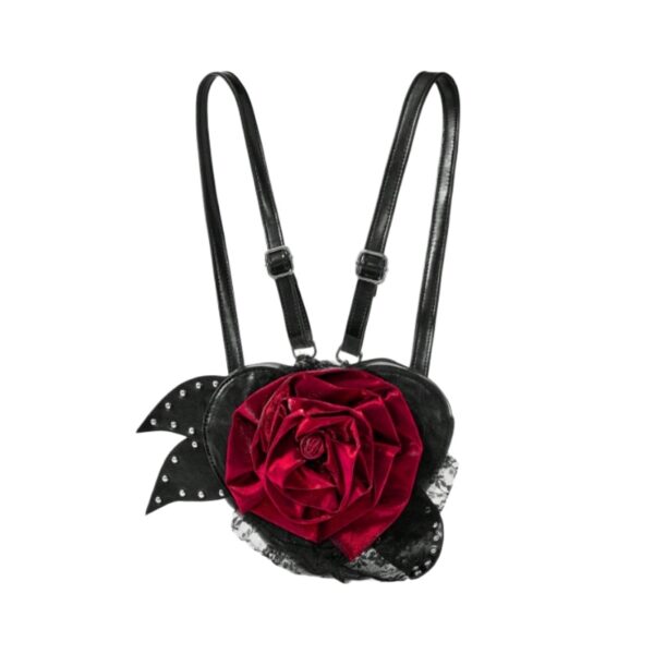 Gothic Red Rose Heart Mini Backpack
