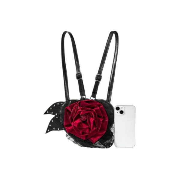Gothic Red Rose Heart Mini Backpack
