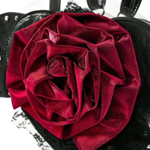 Gothic Red Rose Heart Mini Backpack