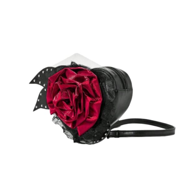 Gothic Red Rose Heart Mini Backpack
