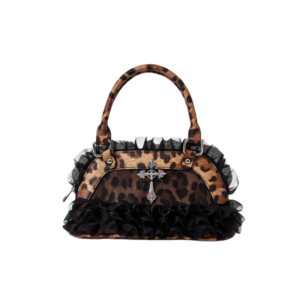 Leopard Print Ruffle Cross Mini Handbag