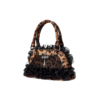 Leopard Print Ruffle Cross Mini Handbag