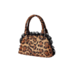 Leopard Print Ruffle Cross Mini Handbag