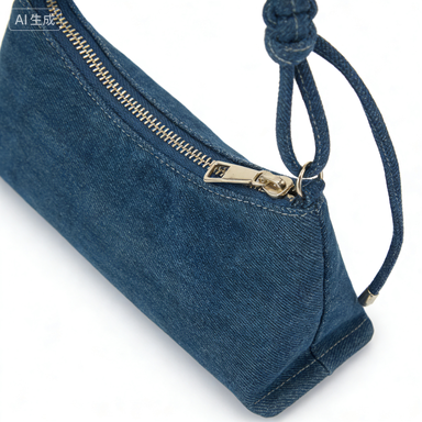 Braided Strap Denim Hobo Shoulder Bag