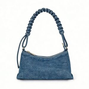 Braided Strap Denim Hobo Shoulder Bag