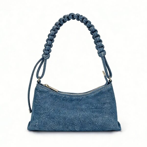 Braided Strap Denim Hobo Shoulder Bag