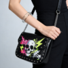 Neon Skull Studded Crossbody Bag