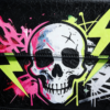 Neon Skull Studded Crossbody Bag