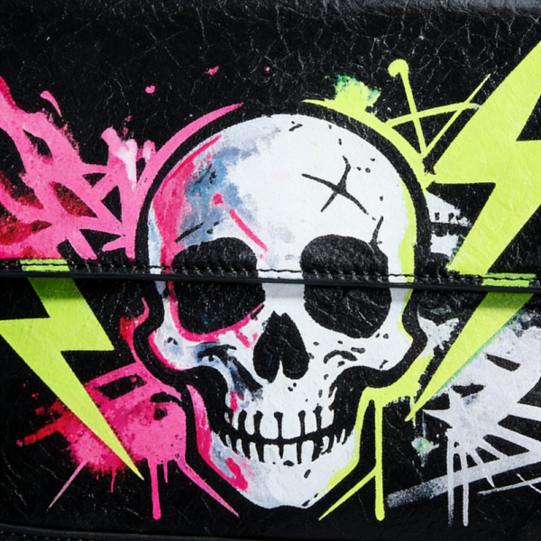 Neon Skull Studded Crossbody Bag