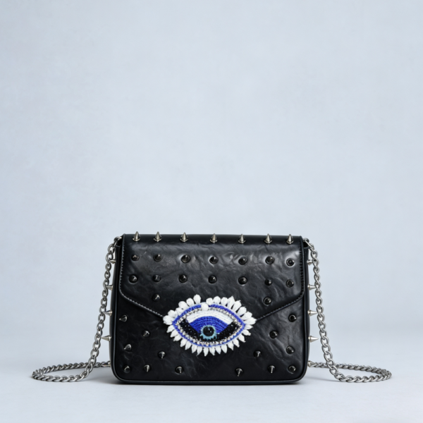 Evil Eye Studded Crossbody Bag