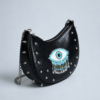 Evil Eye Studded Saddle Crossbody Bag