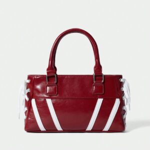 Stripe Lace-Up Mini Handbag