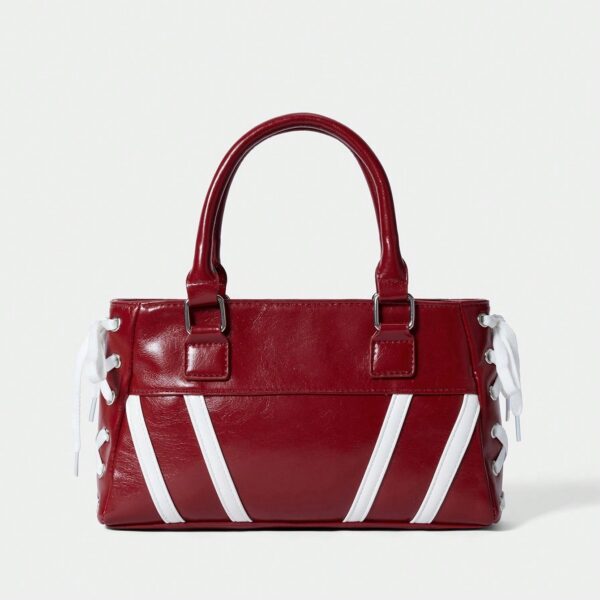Stripe Lace-Up Mini Handbag