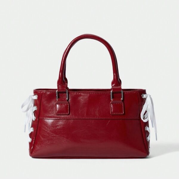 Stripe Lace-Up Mini Handbag