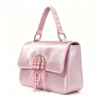 Pink Satin Pearl Feather Mini Handbag