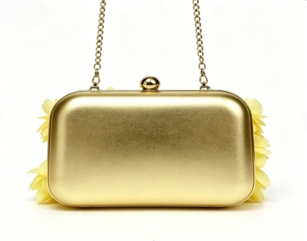 3D Floral Chain Clutch Bag