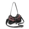 Lace Plaid Bow Bone Shape Shoulder Bag