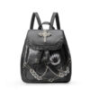Gothic Cross Rhinestone Chain PU Backpack